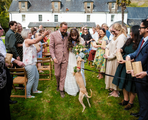 Nils and Fiona's Arisaig wedding photographs at Larachmhor Gardens